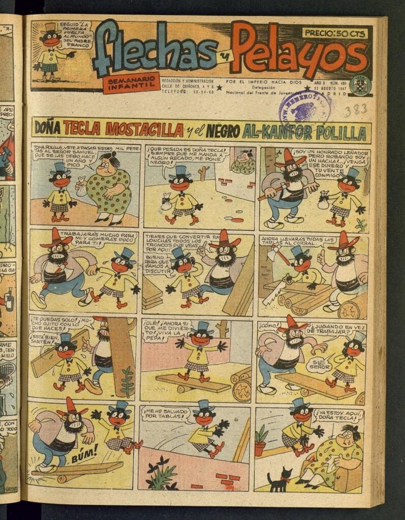 Miniatura de Flechas y Pelayos : semanario nacional infantil del 31 de agosto de 1947, nº 450