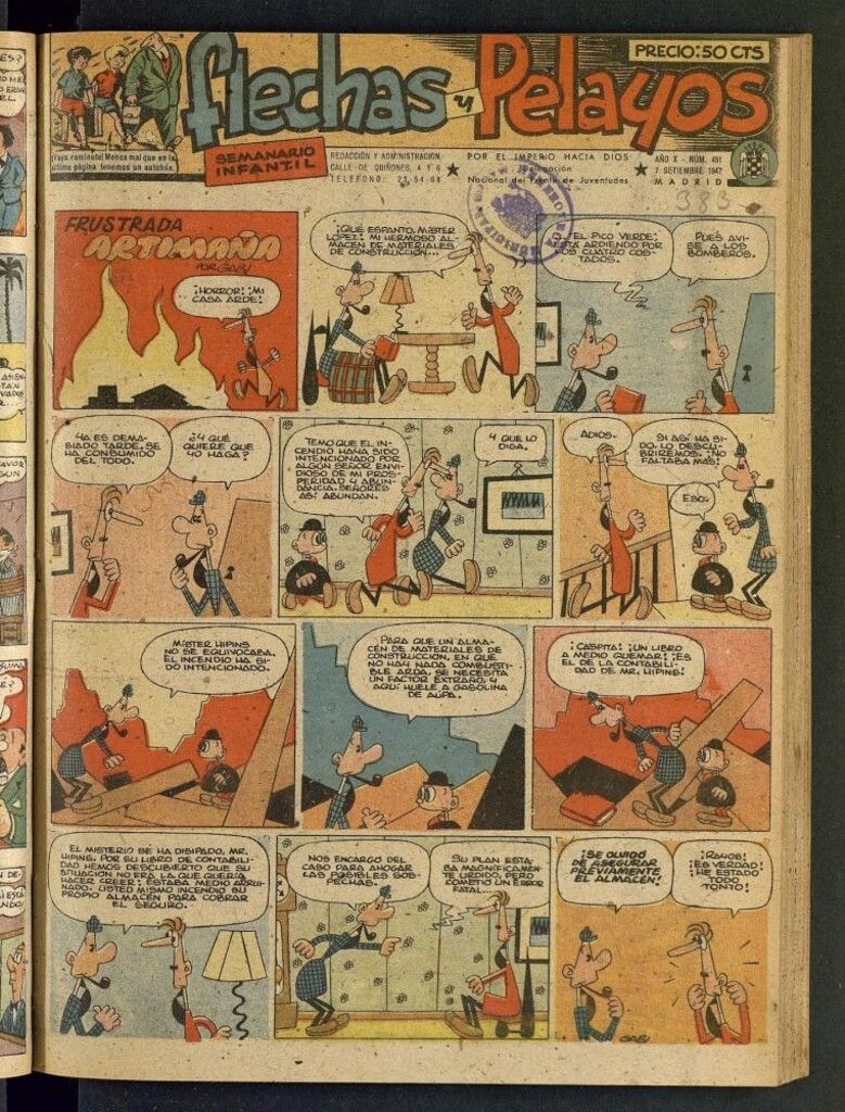 Miniatura de Flechas y Pelayos : semanario nacional infantil del 7 de septiembre de 1947, nº 451