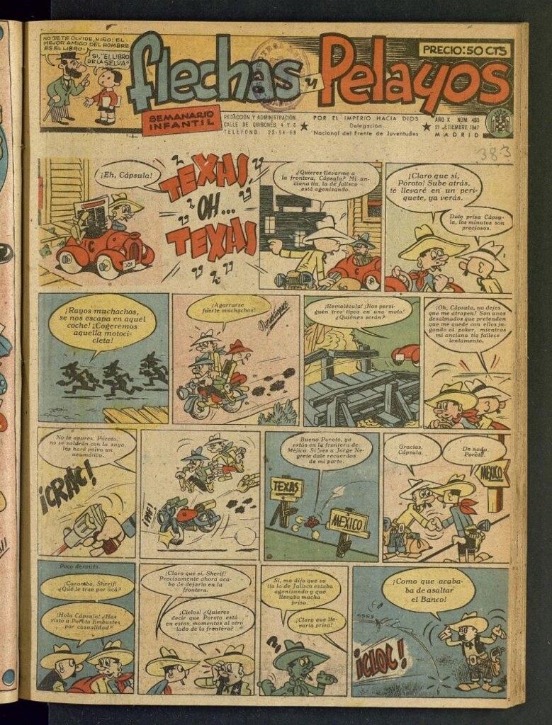 Miniatura de Flechas y Pelayos : semanario nacional infantil del 21 de septiembre de 1947, nº 453