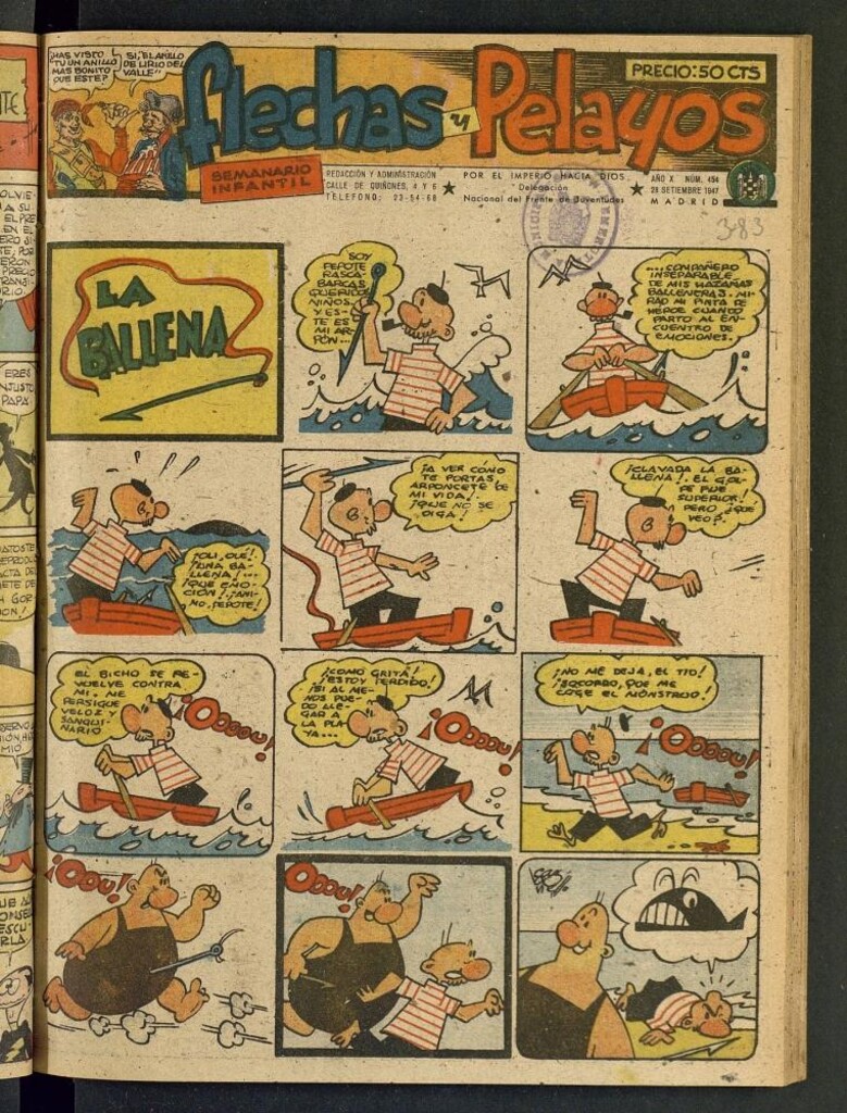 Miniatura de Flechas y Pelayos : semanario nacional infantil del 28 de septiembre de 1947, nº 454