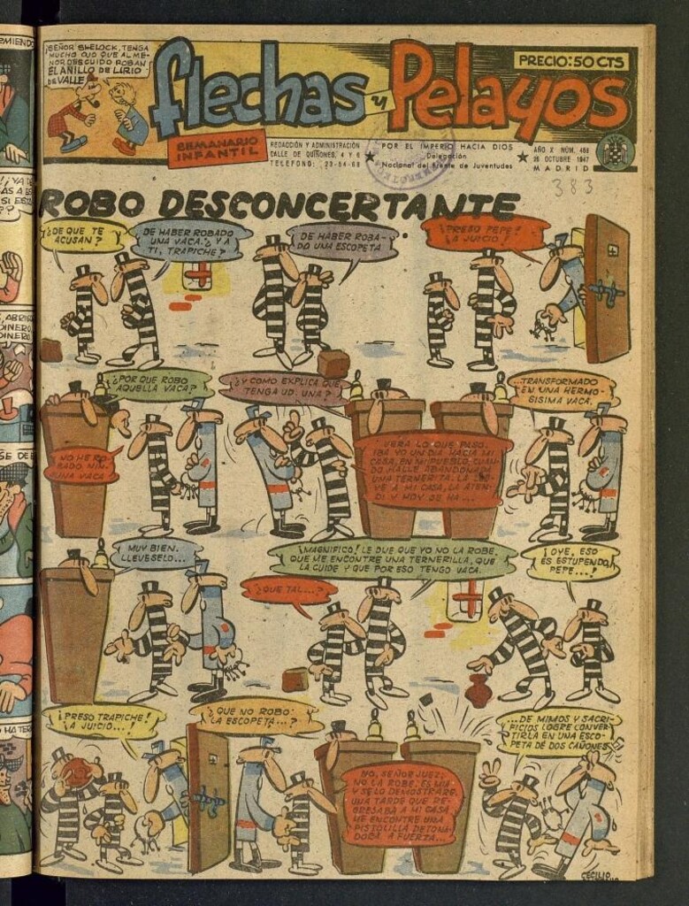 Miniatura de Flechas y Pelayos : semanario nacional infantil del 26 de octubre de 1947, nº 458