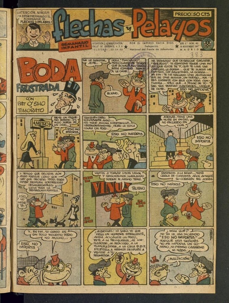 Miniatura de Flechas y Pelayos : semanario nacional infantil del 16 de noviembre de 1947, nº 461