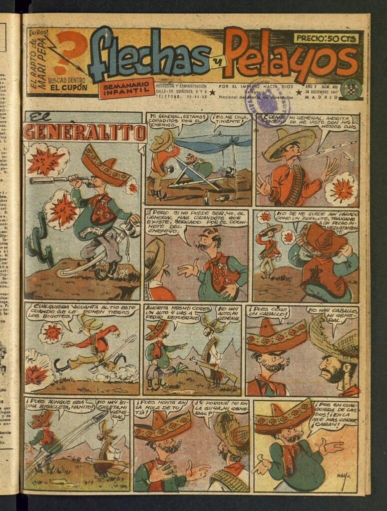 Miniatura de Flechas y Pelayos : semanario nacional infantil del 14 de diciembre de 1947, nº 465