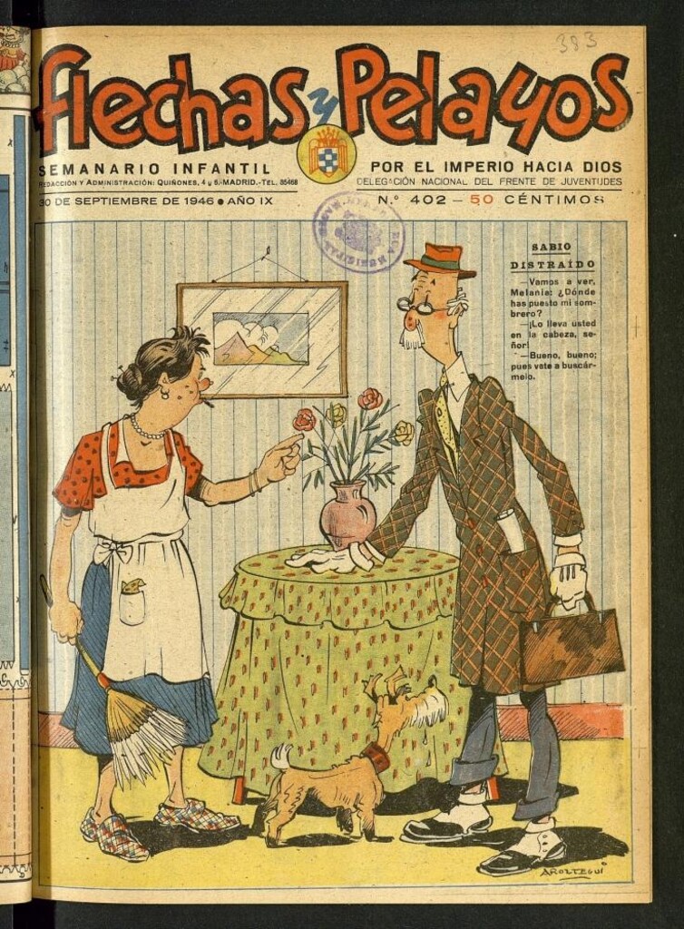 Miniatura de Flechas y Pelayos : semanario nacional infantil del 30 de septiembre de 1946, nº 402