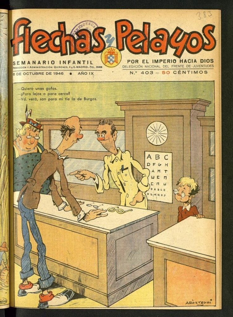 Miniatura de Flechas y Pelayos : semanario nacional infantil del 6 de octubre de 1946, nº 403