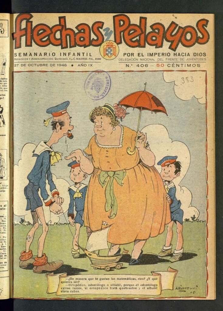 Miniatura de Flechas y Pelayos : semanario nacional infantil del 27 de octubre de 1946, nº 406