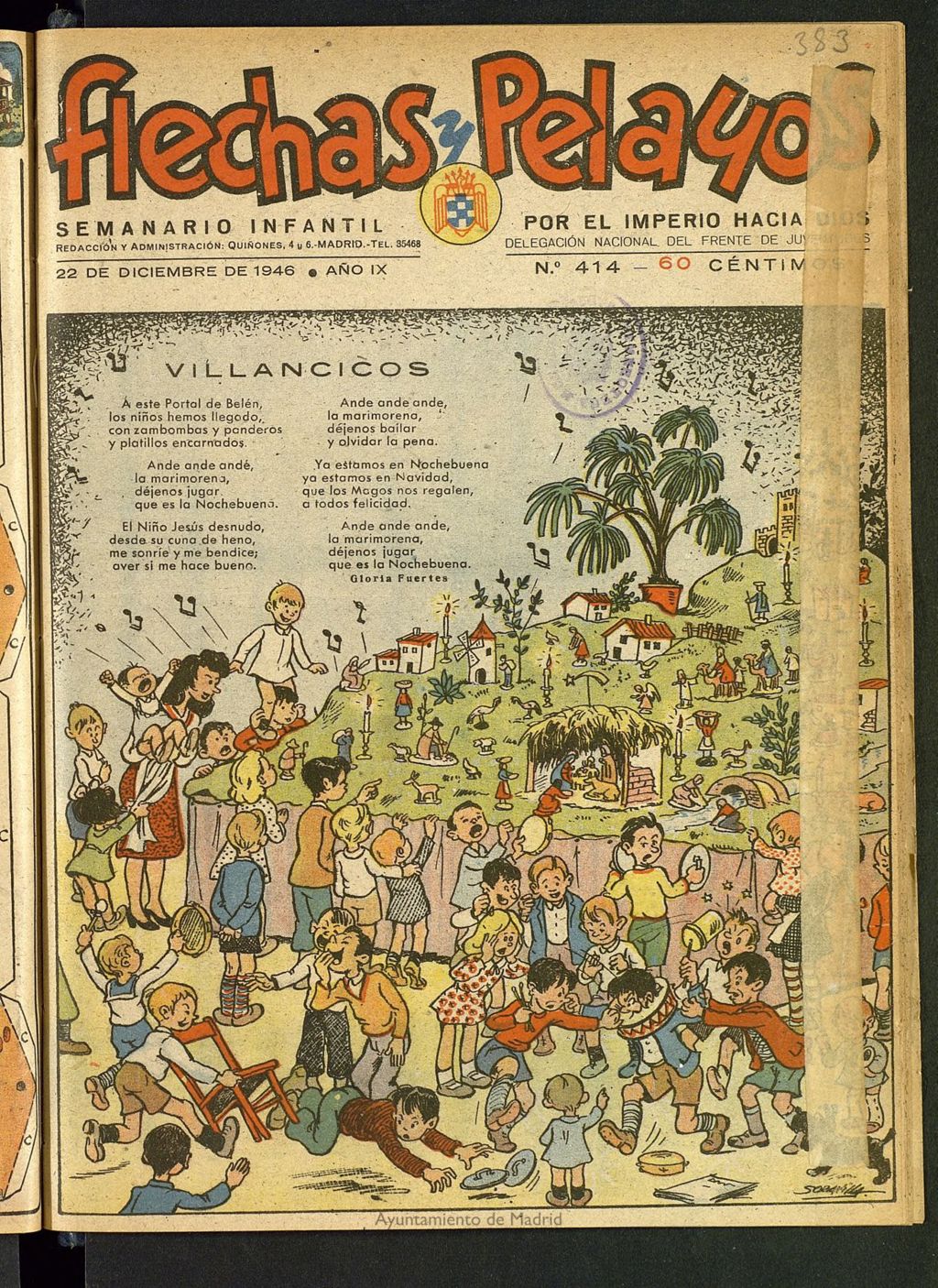 Miniatura de Flechas y Pelayos : semanario nacional infantil del 22 de diciembre de 1946, nº 414
