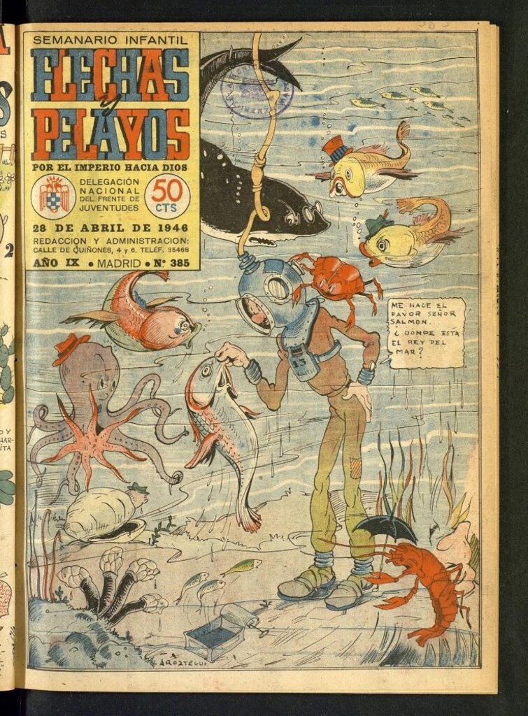 Miniatura de Flechas y Pelayos : semanario nacional infantil del 28 de abril de 1946, nº 385