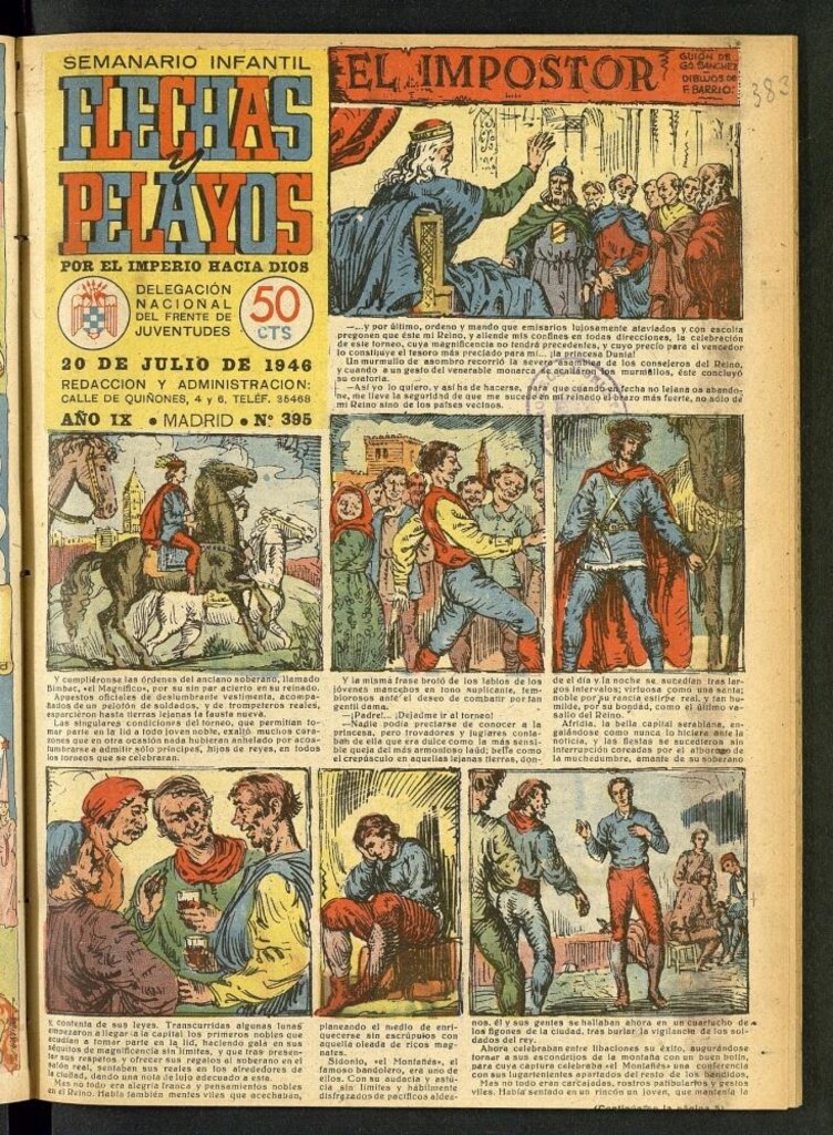 Miniatura de Flechas y Pelayos : semanario nacional infantil del 20 de julio de 1946, nº 395