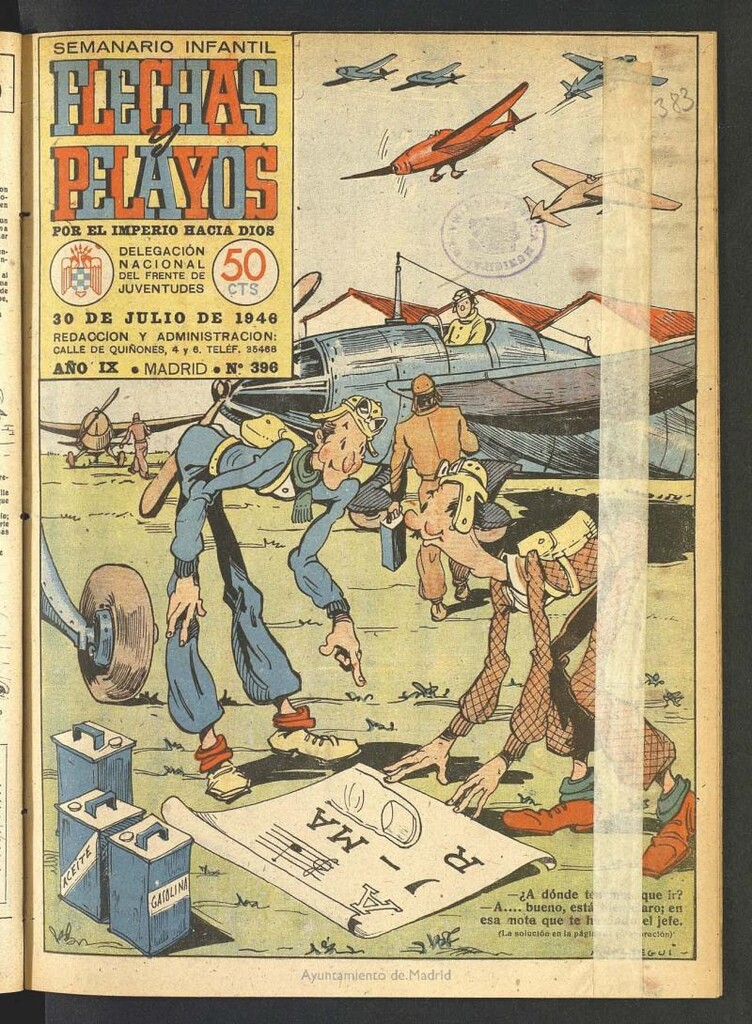 Miniatura de Flechas y Pelayos : semanario nacional infantil del 30 de julio de 1946, nº 396