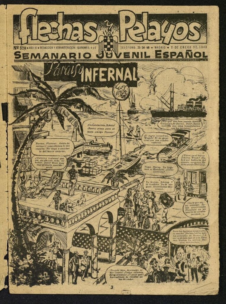 Miniatura de Flechas y Pelayos : semanario nacional infantil del 2 de enero de 1949, nº 520