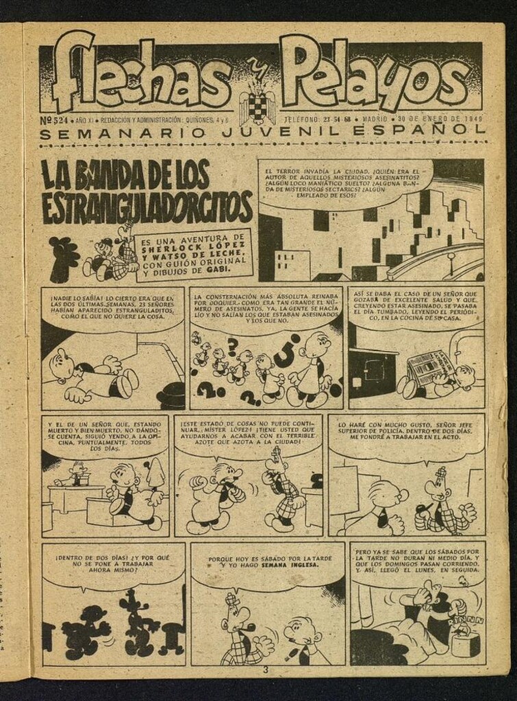 Miniatura de Flechas y Pelayos : semanario nacional infantil del 30 de enero de 1949, nº 524