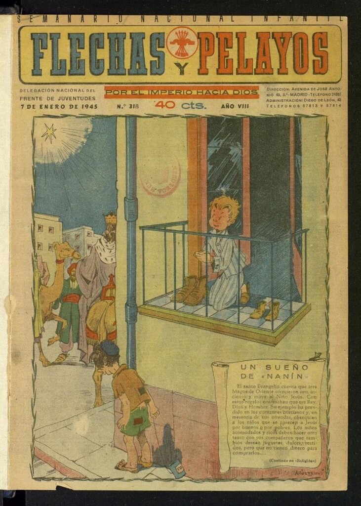 Miniatura de Flechas y Pelayos : semanario nacional infantil del 7 de enero de 1945, nº 318