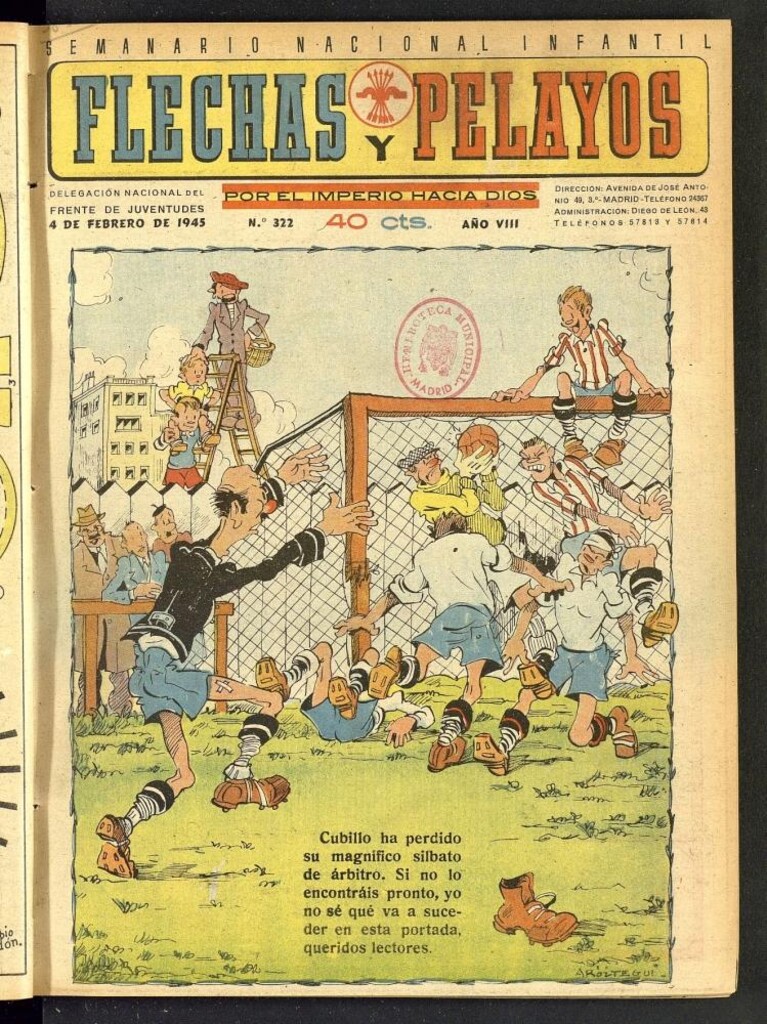Miniatura de Flechas y Pelayos : semanario nacional infantil del 4 de febrero de 1945, nº 322