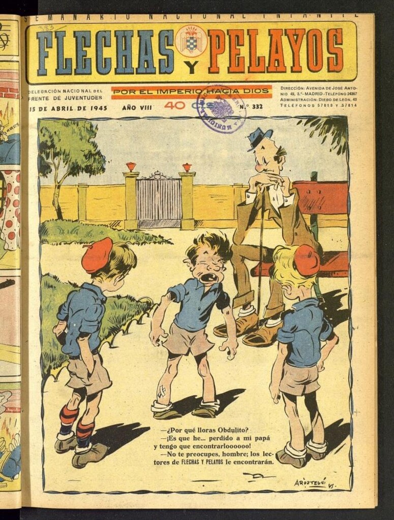 Miniatura de Flechas y Pelayos : semanario nacional infantil del 15 de abril de 1945, nº 332