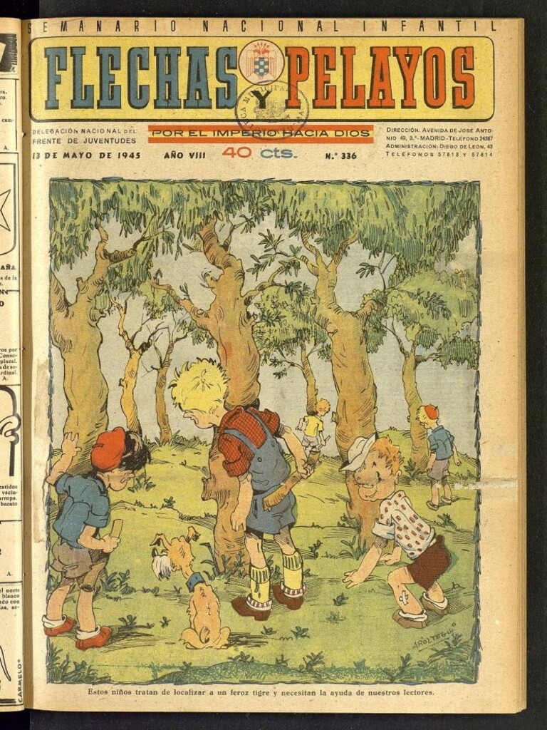 Miniatura de Flechas y Pelayos : semanario nacional infantil del 13 de mayo de 1945, nº 336