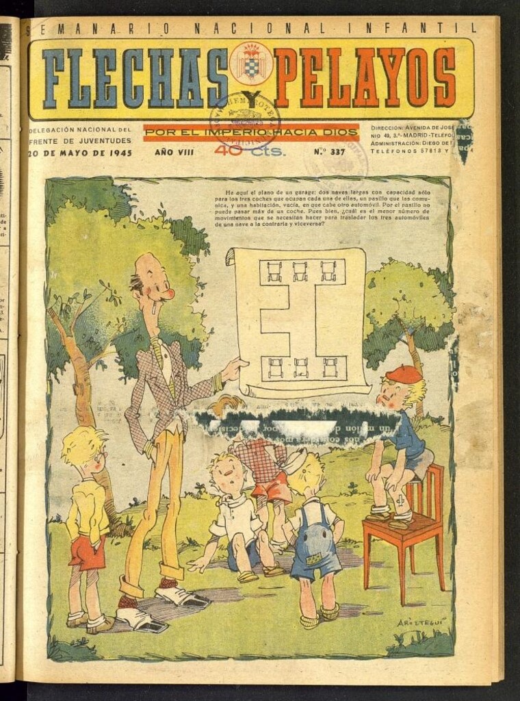Miniatura de Flechas y Pelayos : semanario nacional infantil del 20 de mayo de 1945, nº 337
