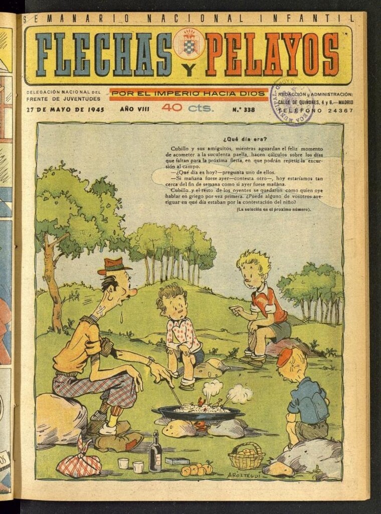 Miniatura de Flechas y Pelayos : semanario nacional infantil del 27 de mayo de 1945, nº 338