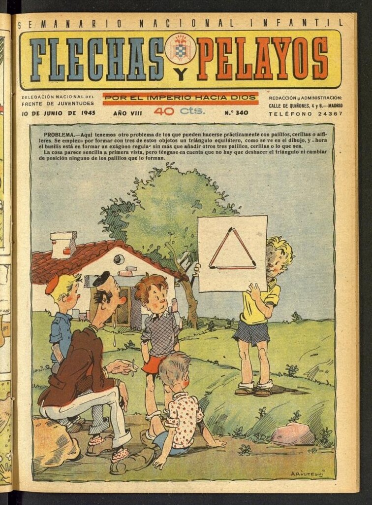 Miniatura de Flechas y Pelayos : semanario nacional infantil del 10 de junio de 1945, nº 340