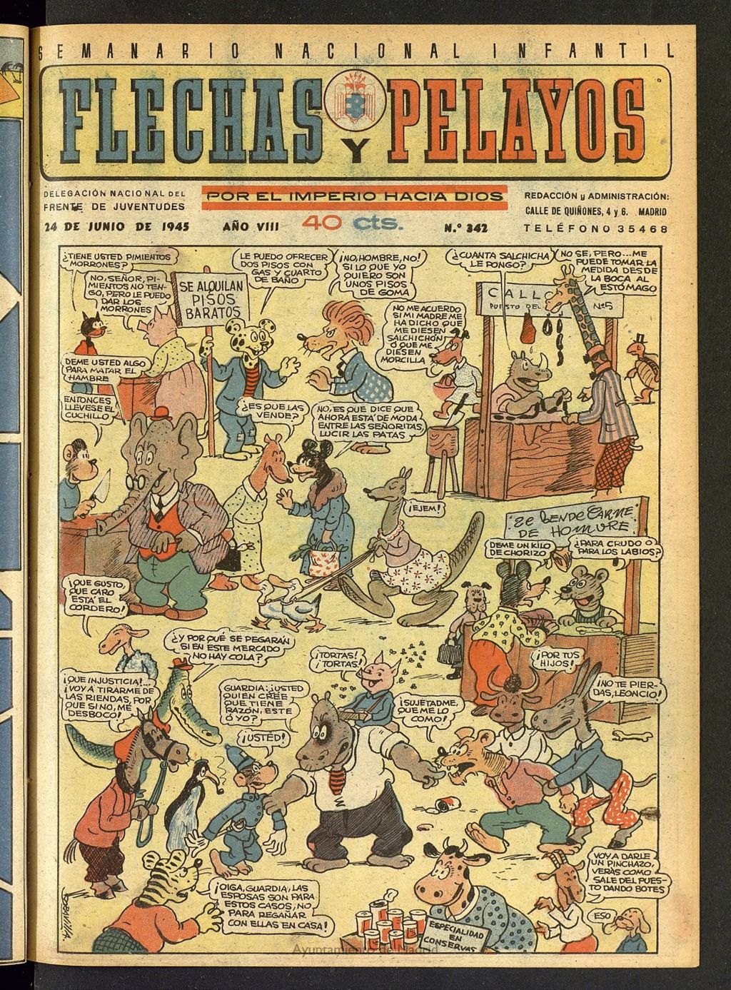 Miniatura de Flechas y Pelayos : semanario nacional infantil del 24 de junio de 1945, nº 342