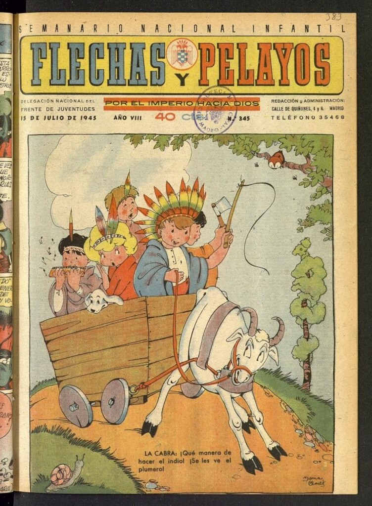 Miniatura de Flechas y Pelayos : semanario nacional infantil del 15 de julio de 1945, nº 345