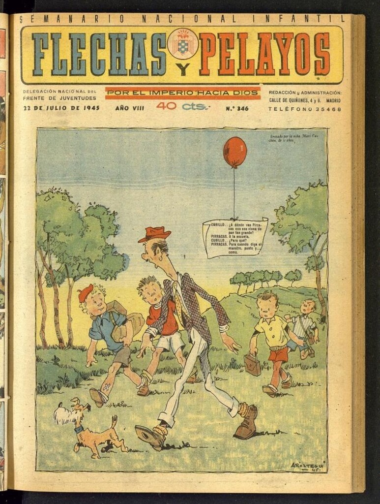 Miniatura de Flechas y Pelayos : semanario nacional infantil del 22 de julio de 1945, nº 346