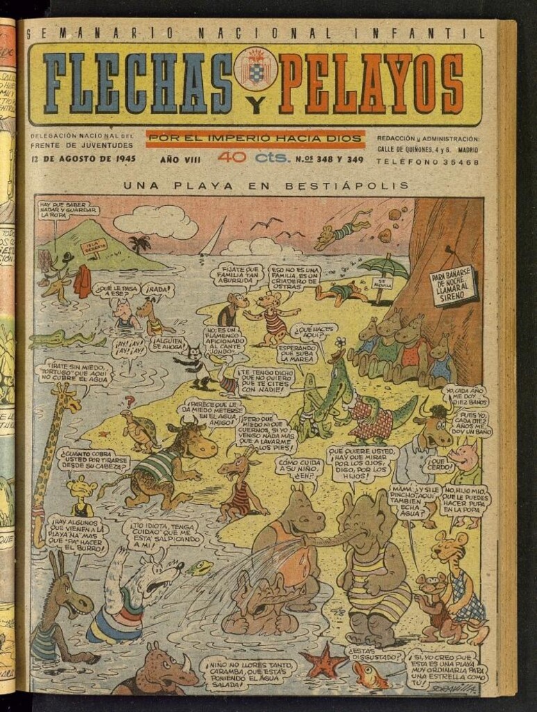 Miniatura de Flechas y Pelayos : semanario nacional infantil del 12 de agosto de 1945, nº 348 y 349