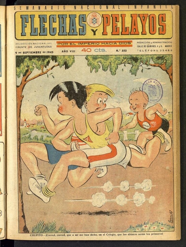 Miniatura de Flechas y Pelayos : semanario nacional infantil del 9 de septiembre de 1945, nº 353