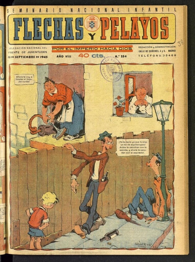 Miniatura de Flechas y Pelayos : semanario nacional infantil del 16 de septiembre de 1945, nº 354