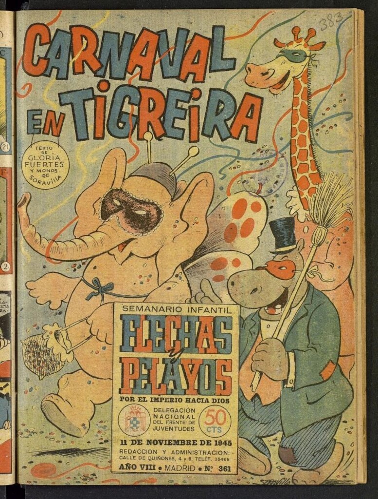 Miniatura de Flechas y Pelayos : semanario nacional infantil del 11 de noviembre de 1945, nº 361