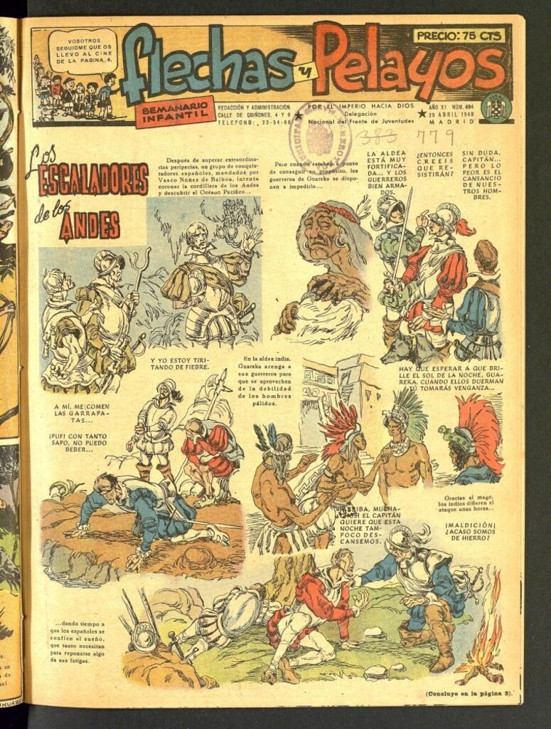 Miniatura de Flechas y Pelayos : semanario nacional infantil del 25 de abril de 1948, nº 484