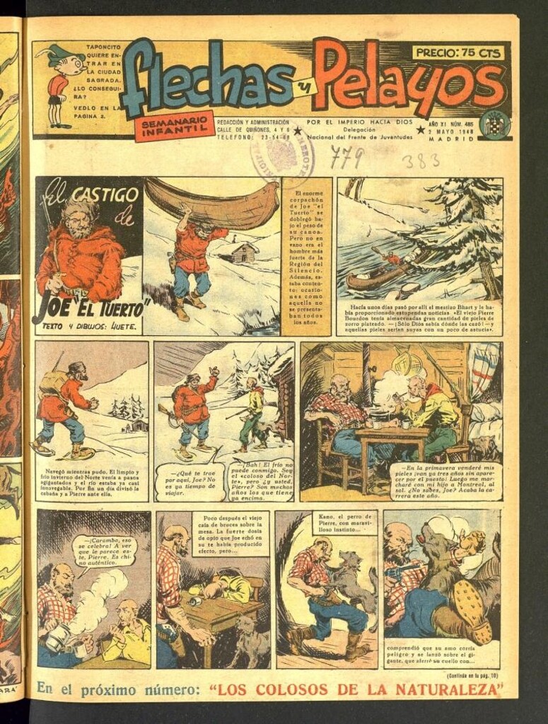Miniatura de Flechas y Pelayos : semanario nacional infantil del 2 de mayo de 1948, nº 485