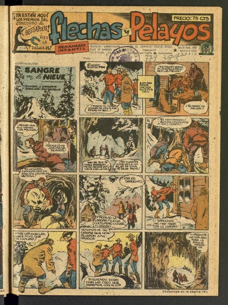 Miniatura de Flechas y Pelayos : semanario nacional infantil del 1 de agosto de 1948, nº 498