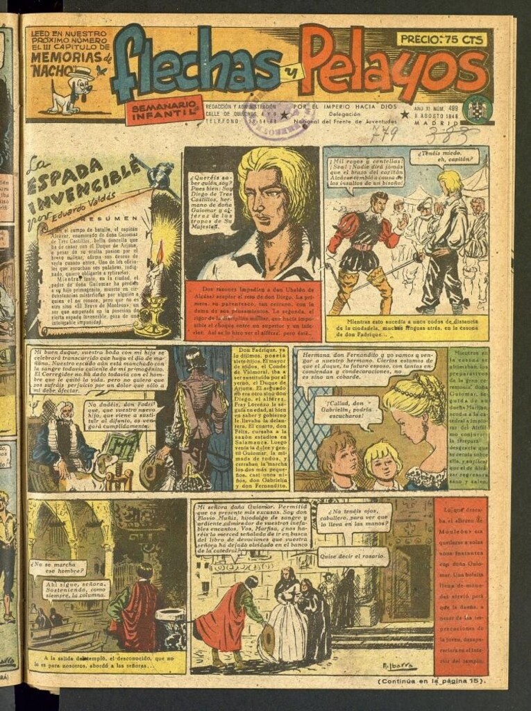 Miniatura de Flechas y Pelayos : semanario nacional infantil del 8 de agosto de 1948, nº 499