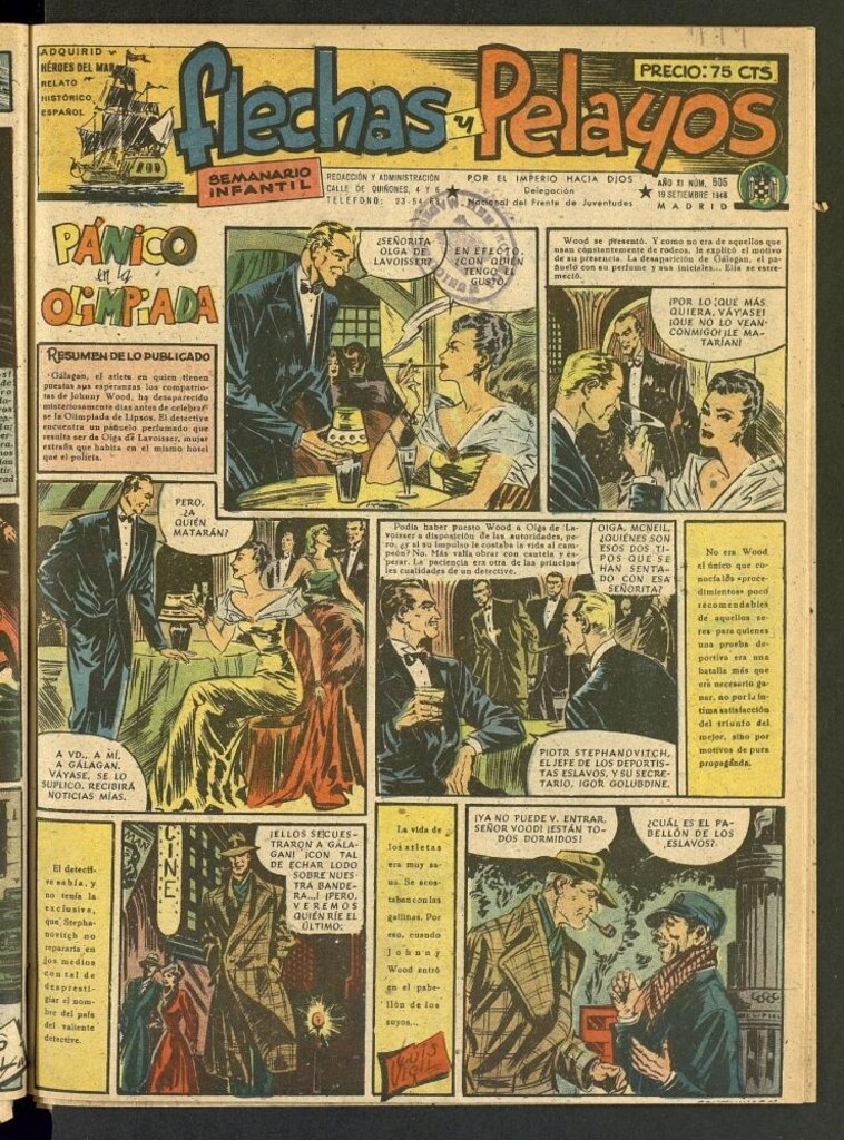 Miniatura de Flechas y Pelayos : semanario nacional infantil del 19 de septiembre de 1948, nº 505