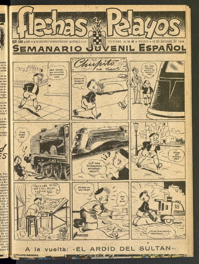 Miniatura de Flechas y Pelayos : semanario nacional infantil del 10 de octubre de 1948, nº 508