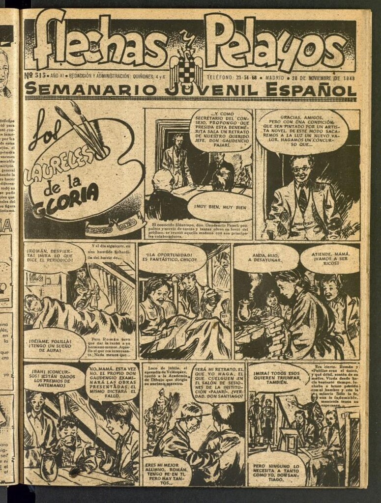 Miniatura de Flechas y Pelayos : semanario nacional infantil del 28 de noviembre de 1948, nº 515