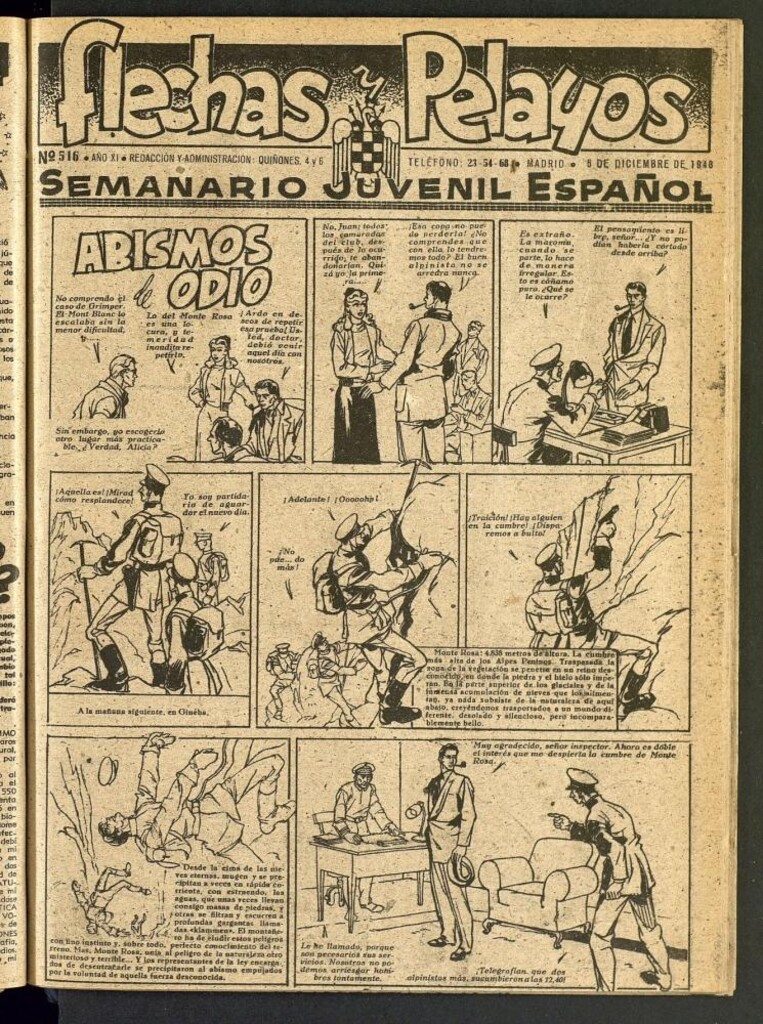 Miniatura de Flechas y Pelayos : semanario nacional infantil del 5 de diciembre de 1948, nº 516