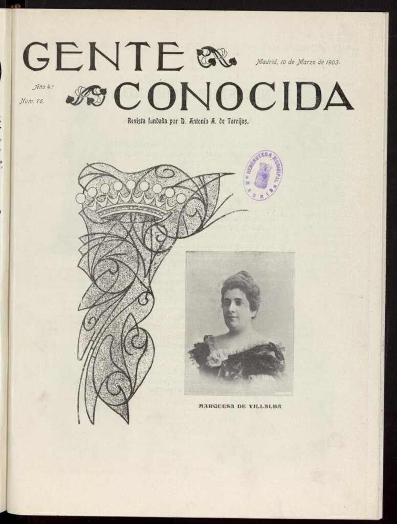Miniatura de Gente Conocida del 10 de marzo de 1903, nº 76