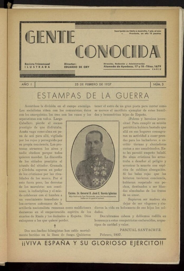 Miniatura de Gente Conocida : revista semanal ilustrada del 25 de febrero de 1937, nº 3