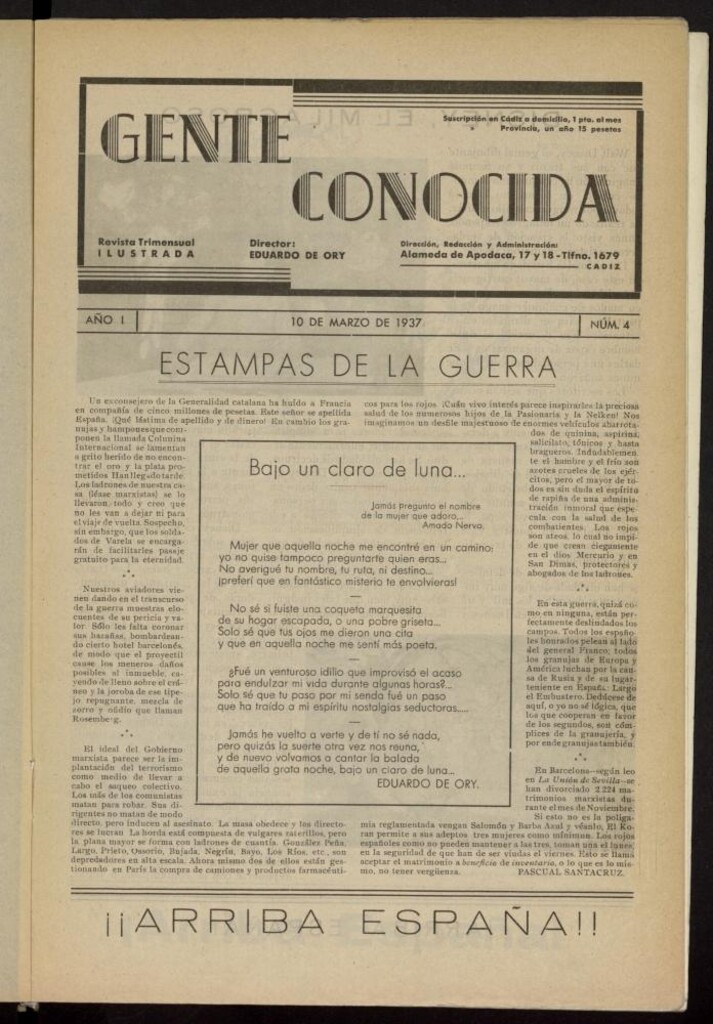 Miniatura de Gente Conocida : revista semanal ilustrada del 10 de marzo de 1937, nº 4