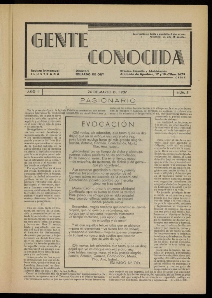 Miniatura de Gente Conocida : revista semanal ilustrada del 24 de marzo de 1937, nº 5