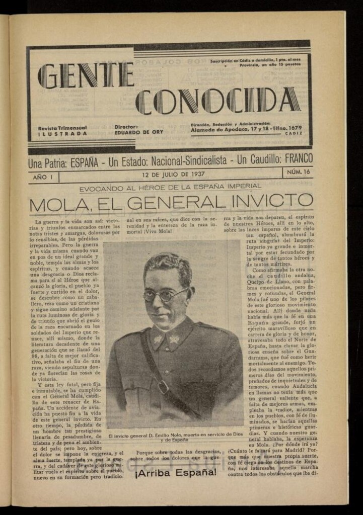 Miniatura de Gente Conocida : revista semanal ilustrada del 12 de julio de 1937, nº 16