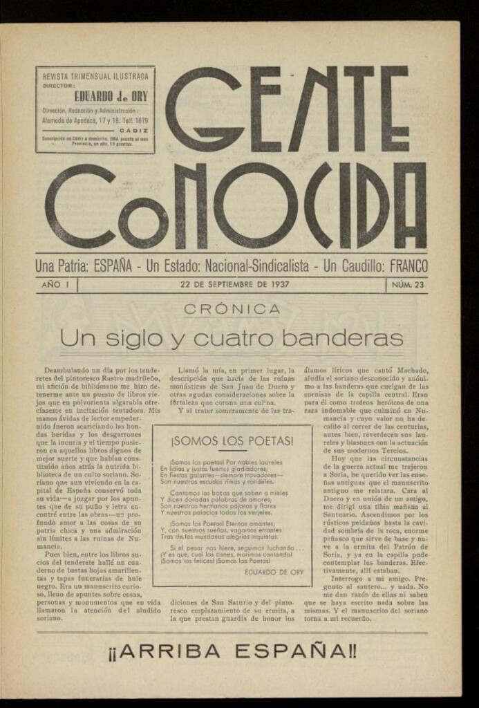 Miniatura de Gente Conocida : revista semanal ilustrada del 22 de septiembre de 1937, nº 23