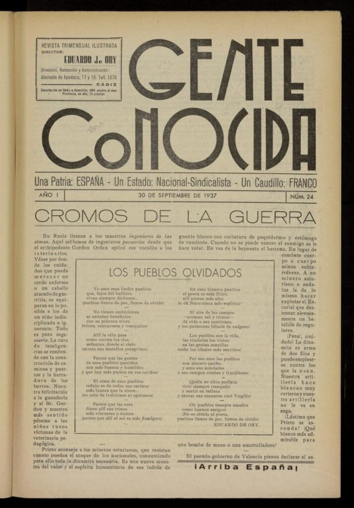 Miniatura de Gente Conocida : revista semanal ilustrada del 30 de septiembre de 1937, nº 24