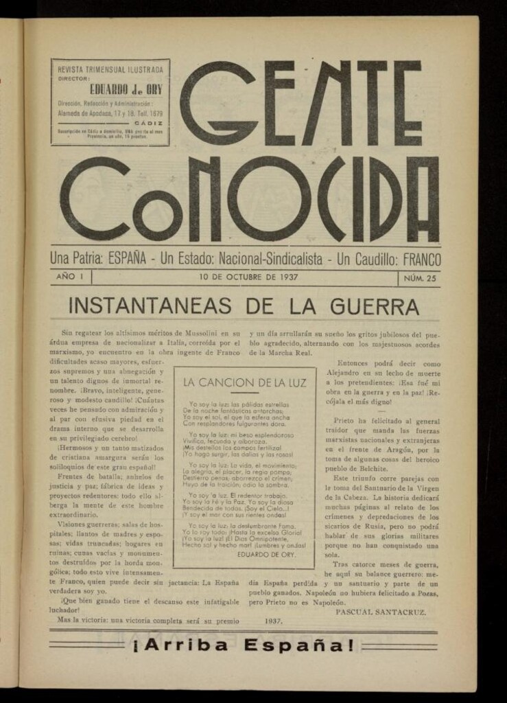 Miniatura de Gente Conocida : revista semanal ilustrada del 10 de octubre de 1937, nº 25
