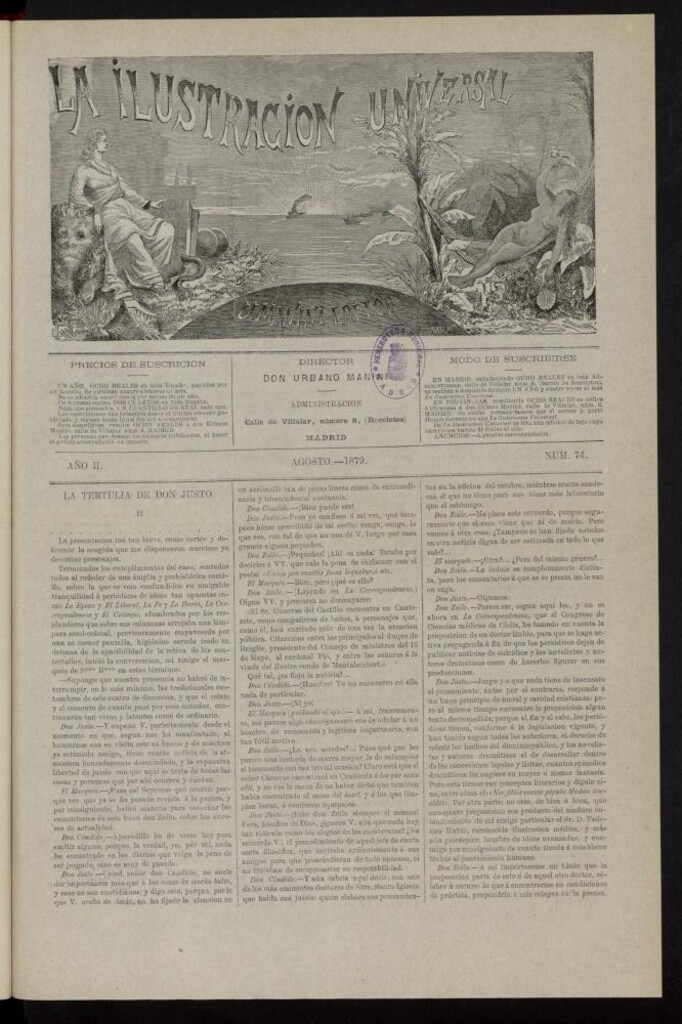 Miniatura de La Ilustración Universal de agosto de 1879, nº  74