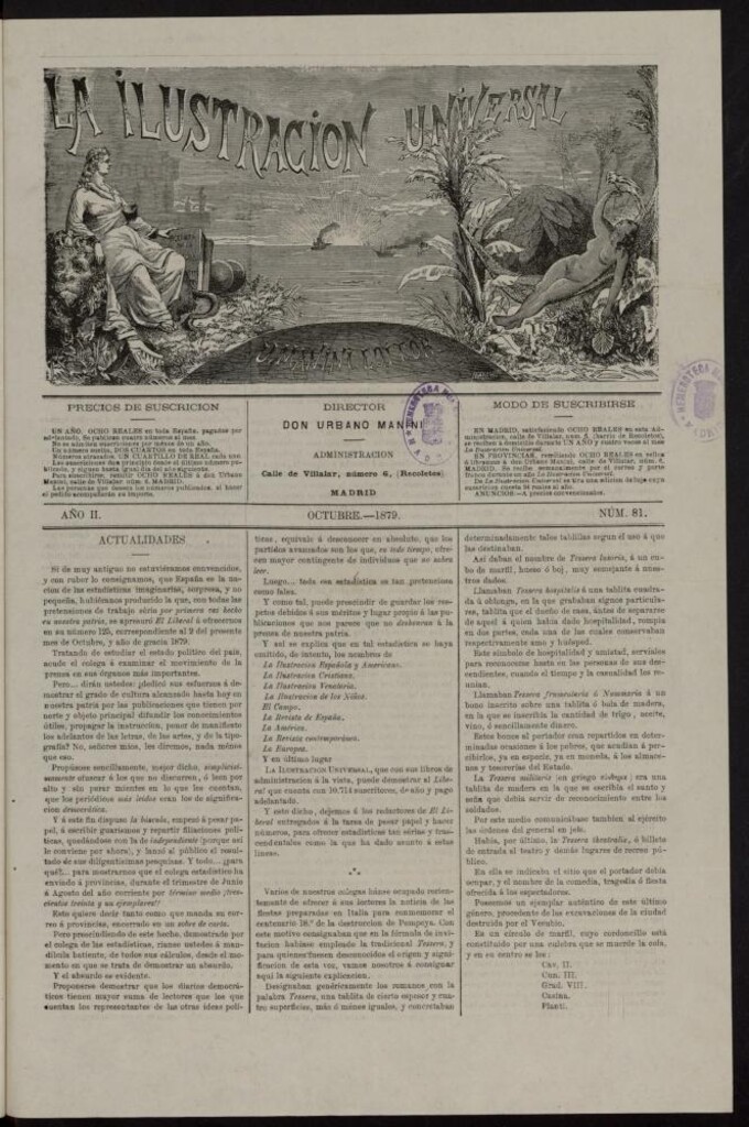 Miniatura de La Ilustración Universal de octubre de 1879, nº  81