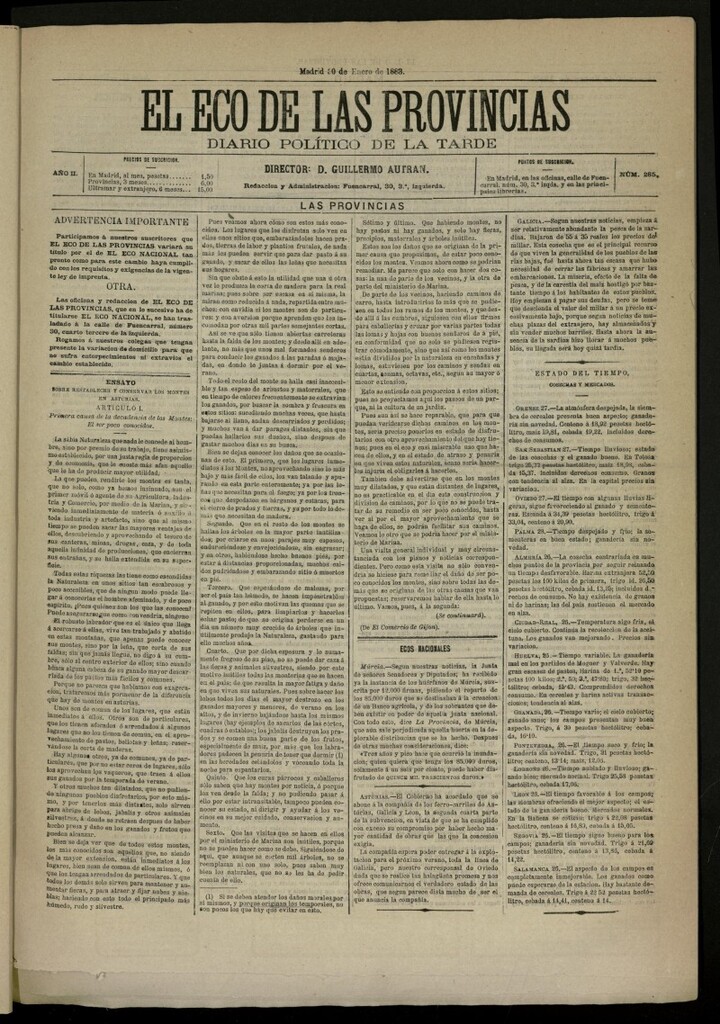 Miniatura de El Eco de las Provincias de 30 de enero de 1883, nº 285