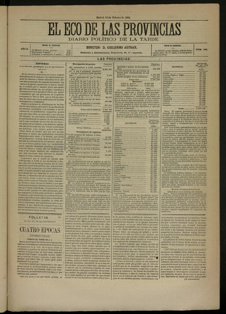 Miniatura de El Eco de las Provincias de 13 de febrero de 1883, nº 295